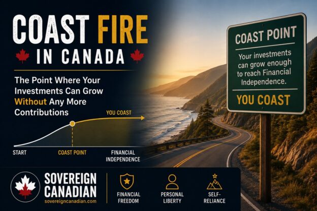 Coast FIRE for Canadians showing retirement savings growing toward financial independence without further contributions