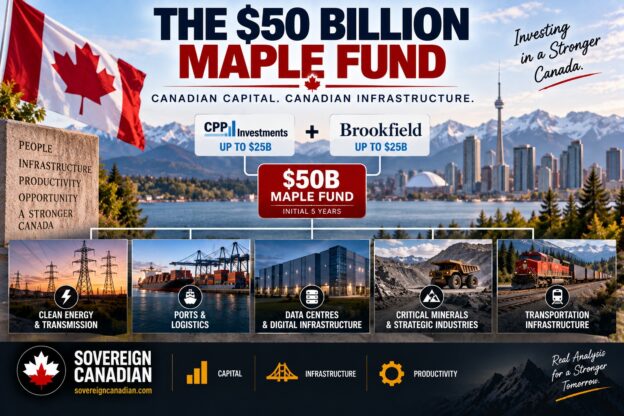 Canada's $50 billion Maple Fund showing CPP Investments and Brookfield funding Canadian infrastructure and strategic industries