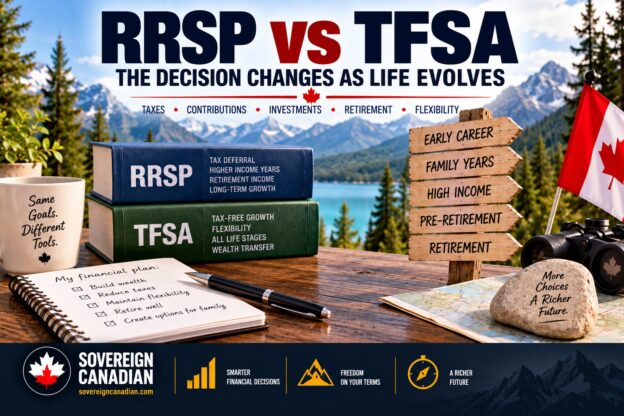 RRSP versus TFSA in Canada comparing tax deferral, tax-free growth and different life stages