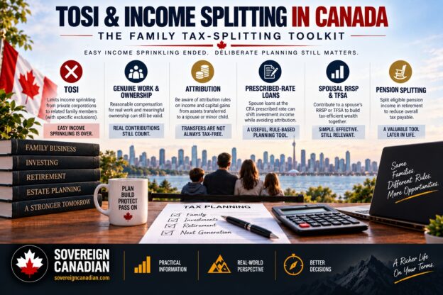TOSI and income splitting in Canada showing family tax planning strategies for business owners, couples and retirees