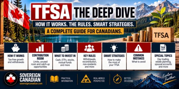 TFSA deep dive for Canadians covering contribution limits, tax-free investment growth, withdrawals, investment options, common mistakes and advanced strategies.
